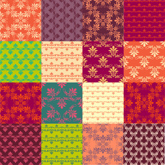 Seamless vintage patterns. Vector background for textile design