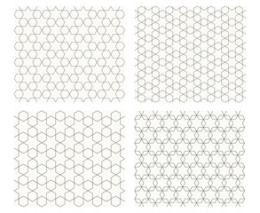 Seamless geometric pattern with thin line, vector