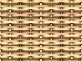 Seamless 3D Brown Rattan pattern, vector art