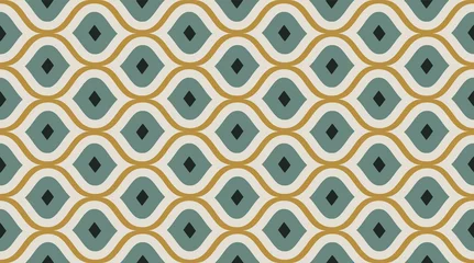 Wallpaper murals Retro style Seamless pattern geometric. Delicate beautiful ornament. Geometric fashion fabric print.  Seamless vector pattern.