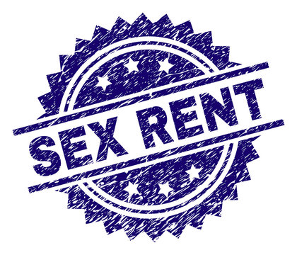 recommend clip art: SEX RENT stamp seal watermark with distress style. Blue vector rubber print of SEX RENT label with scratched texture.