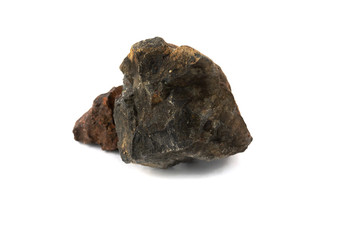 Basalt rock isolate on white background
