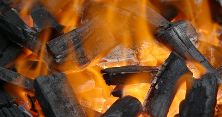 Charcoal BBQ fire