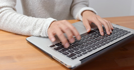 Woman work on laptop computer