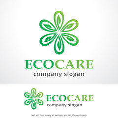 Eco Care Logo Template Design Vector, Emblem, Design Concept, Creative Symbol, Icon