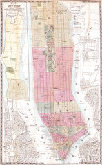 Old Map of New York City, 1865, Dripps