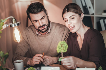 Brilliant two architects discussing plan
