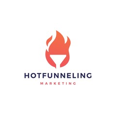 hot funneling logo icon vector illustration