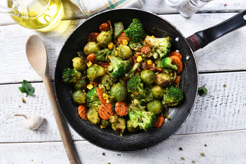 Grilled vegetables from the pan