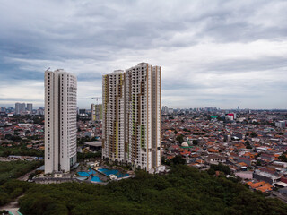 Residential district in Jakarta, Indonesia