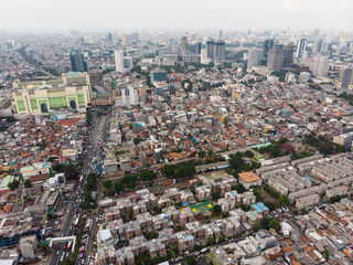 Aerial view of Tanah Abang in Jakarta, Indonesia