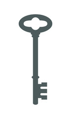 Icon door key. Symbol old key isolated on white background. Vector illustration
