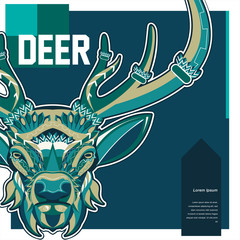 Vector color illustration of sitting deer - Vector