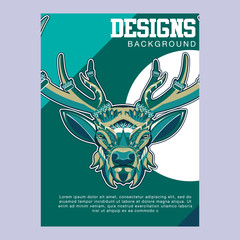 Vector color illustration of sitting deer - Vector