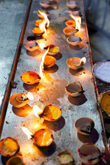 Details inside Temple or Cathedral cave, the largest of the caves that form part of the Batu Caves site