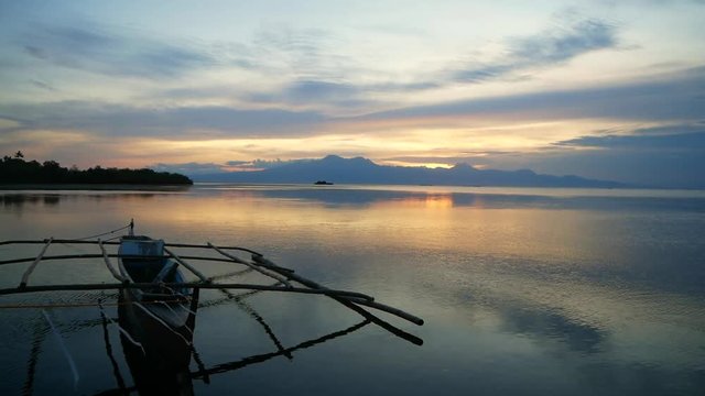 Siquijor Island Philippines Sunset Boat Smooth