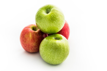 Apples - red and green apples isolated on white background