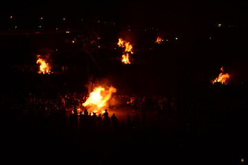 Fire Festival called "Sagicho" Japan Oiso-mach,Kanagawa (Burning of New Year's gate decorations)