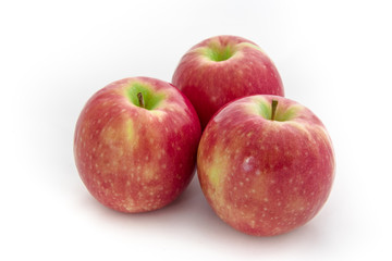 Red apples isolated on white background