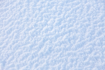 White snow lies on the surface