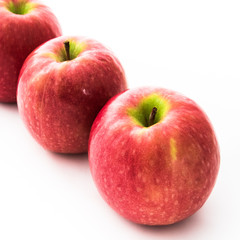Red apples isolated on white background