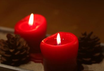 Kerzen Adventskranz rot 