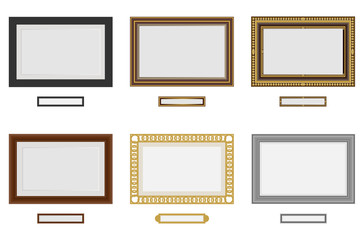 Frames for photo or picture. Vector wooden frame set. Picture frame vector on wall. Vintage set