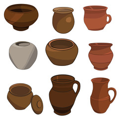 isolated clay pots set