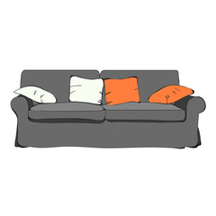 isolated, furniture, sofa