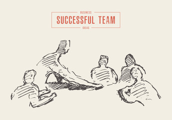 Business meeting brainstorming team a work vector