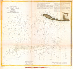 Map U.S. Coast Survey Map of Ship Island Shoal, Louisiana, 1853