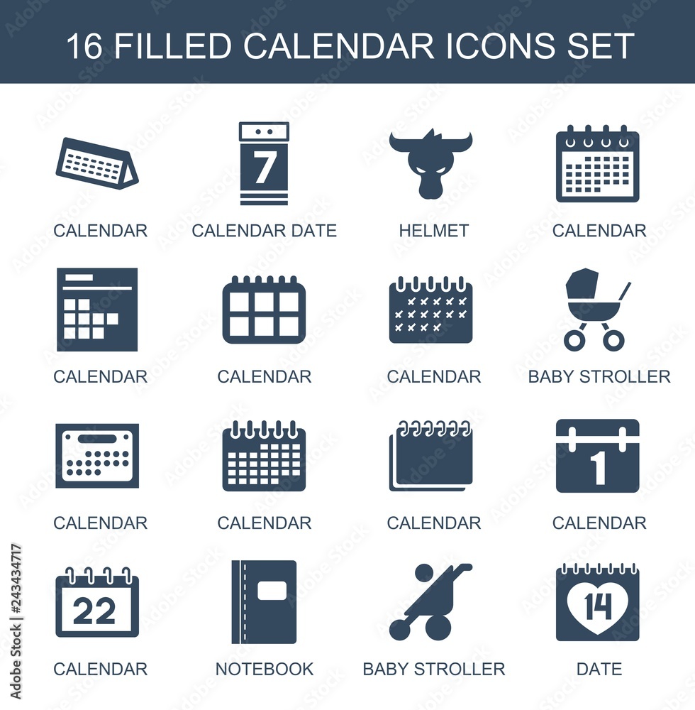 Poster 16 calendar icons