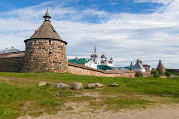 Korozhnaya tower of the Spaso-Preobrazhensky Solovetsky Monastery. . Russia, Arkhangelsk region,...