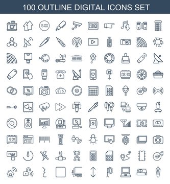 100 digital icons