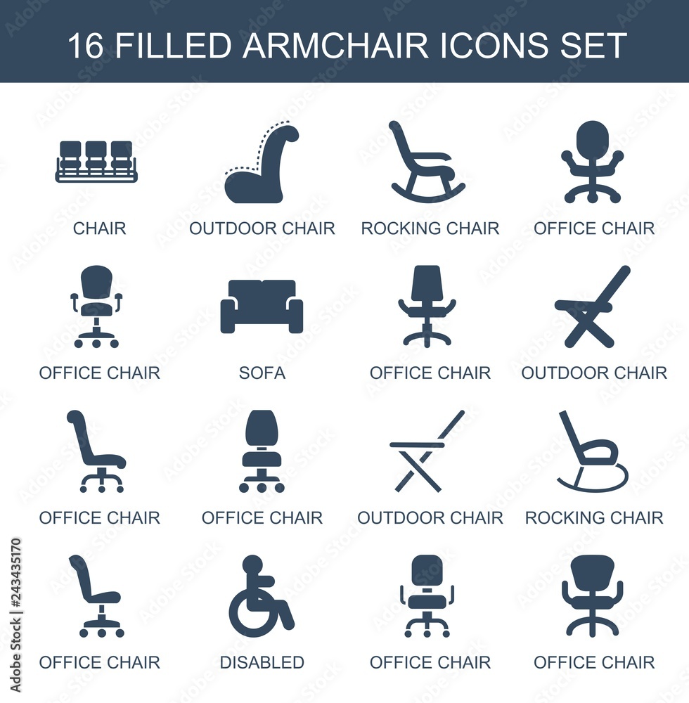 Wall mural armchair icons