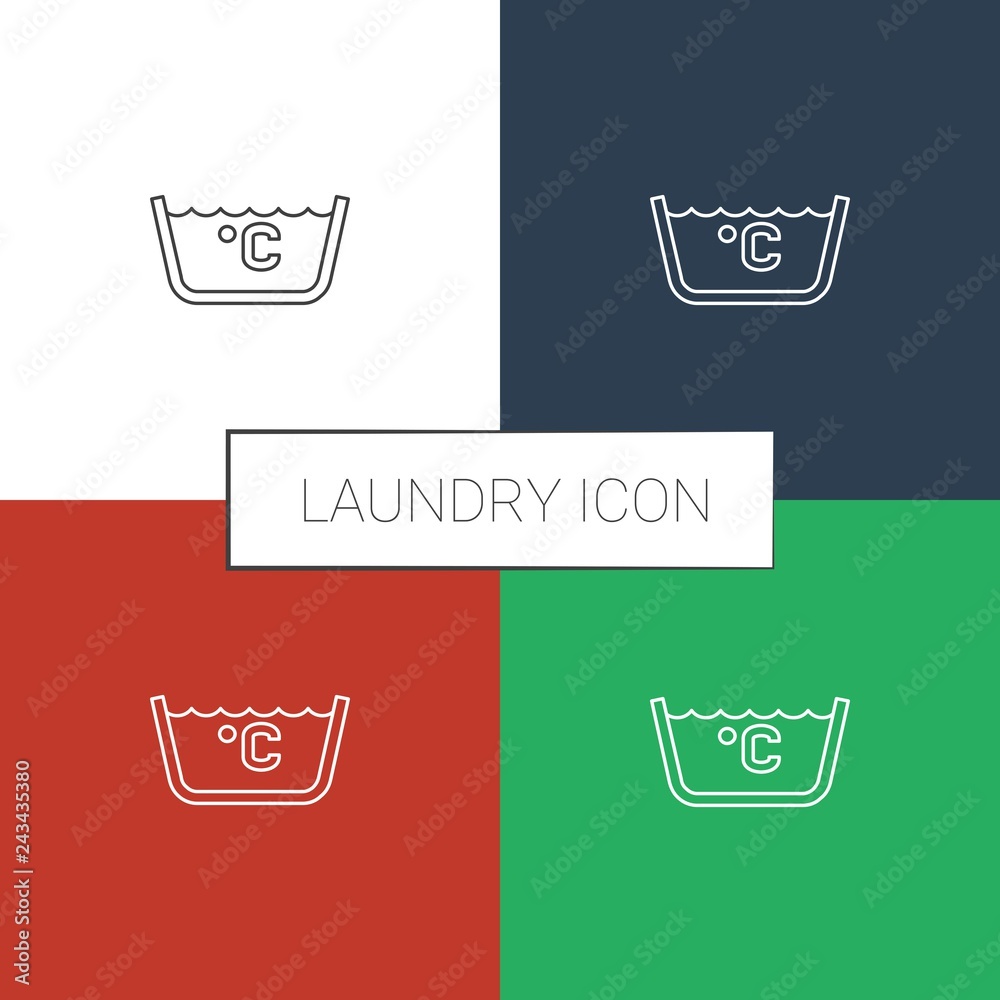 Poster laundry icon white background