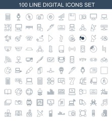 Obraz premium 100 digital icons