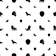 Fototapeta premium lion icons pattern seamless white background