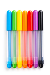 Colorful marker pen set on isolated background with clipping path. Vivid highlighter and blank space for your design or montage. - Image.