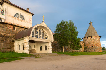 Fototapeta na wymiar Holy Gates of the Spaso-Preobrazhensky Solovetsky Monastery. Russia, Arkhangelsk region, Primorsky district, Solovki