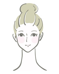 ベクターイラスト素材　女性　表情　顔　微笑む