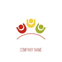 abstract business logo with people shapes