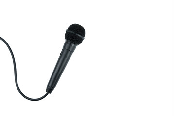 Obraz premium Microphone of black on isolated white background.