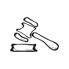 judge or auction hammer icon. for marketing and business background