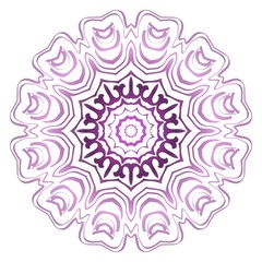 Pastel purple color mandala ornament. Vector illustration