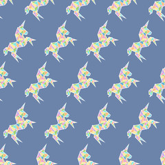 Unicorn origami polygonal pattern