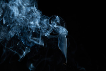 Fototapeta premium White smoke on black background