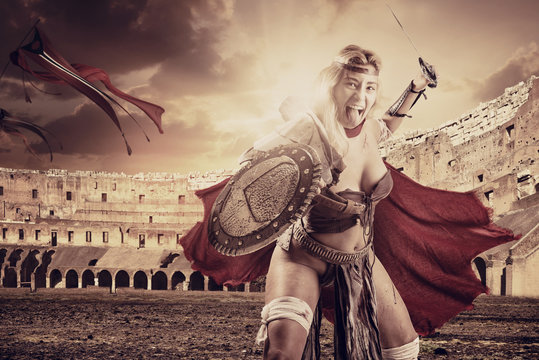 woman gladiator in the arena