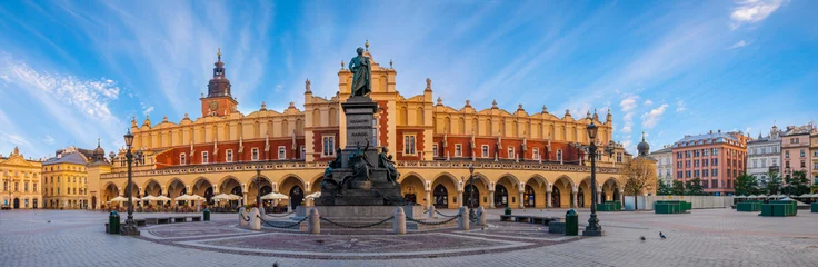 Fotobehang Main Market Square in Krakow,panorama © Mike Mareen
