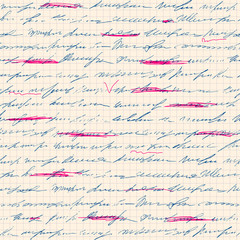 Vintage inscriptions pattern. Seamless background. Vector image.